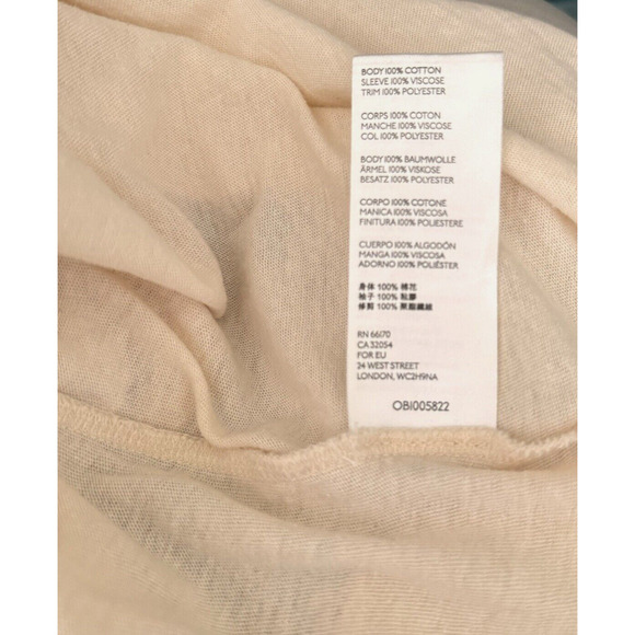 Free People We The Free Boho Long Balloon Sleeve Top Ecru Oversized M $88 - Picture 9 of 9